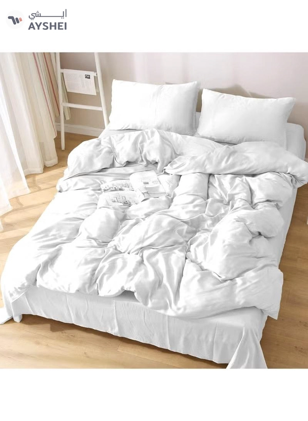Eworld Cottage Style Microfiber Comforter Quilt, Ultra-Soft White Duvet for a Cozy Night's Sleep