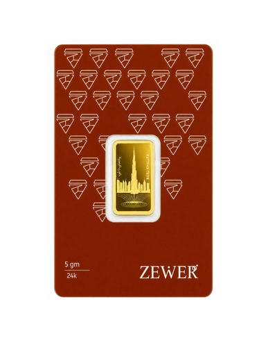 Zewer 5g 999.9 Purity Flower Gold Bar-1