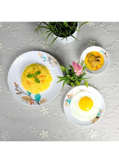Delcasa DC3304 Tropical Tranquility Opalware Dinner Set 12-Pieces, White-5
