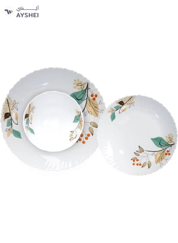 Delcasa DC3304 Tropical Tranquility Opalware Dinner Set 12-Pieces, White