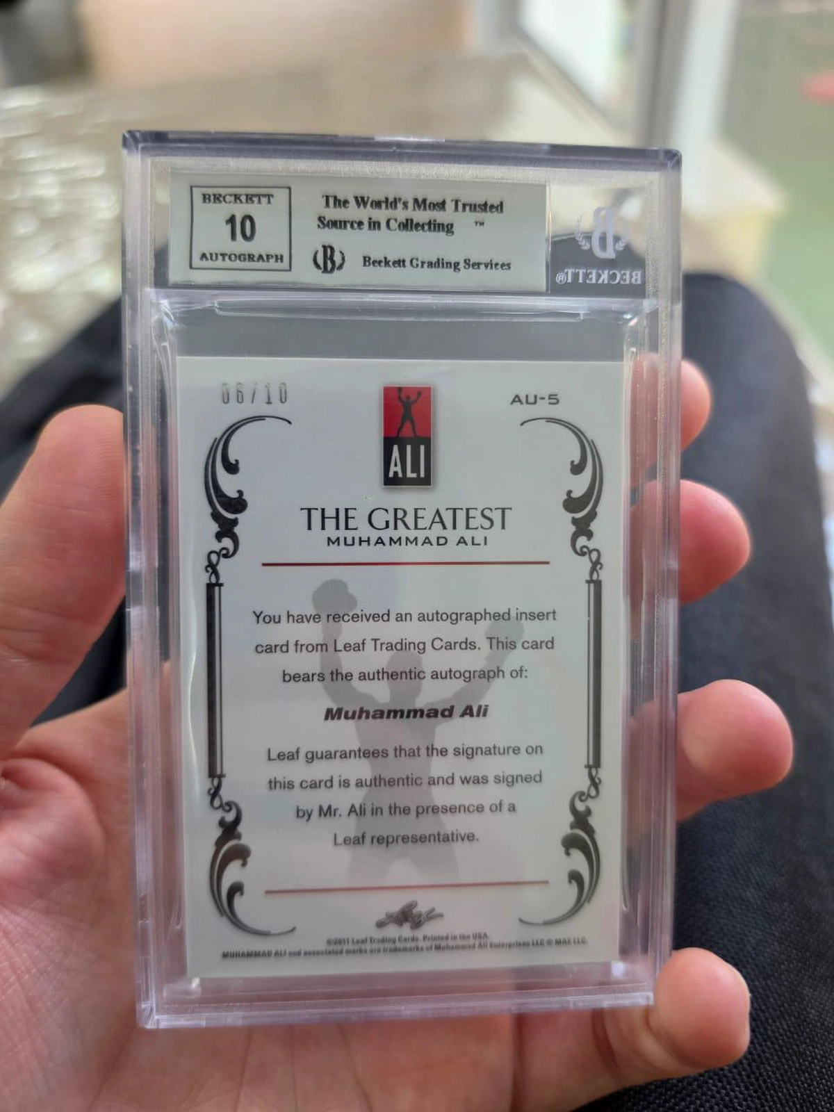 Muhammad Ali - The Greatest, Leaf 2012 Set - On Card Auto /10 - Graded BGS 9-1-1