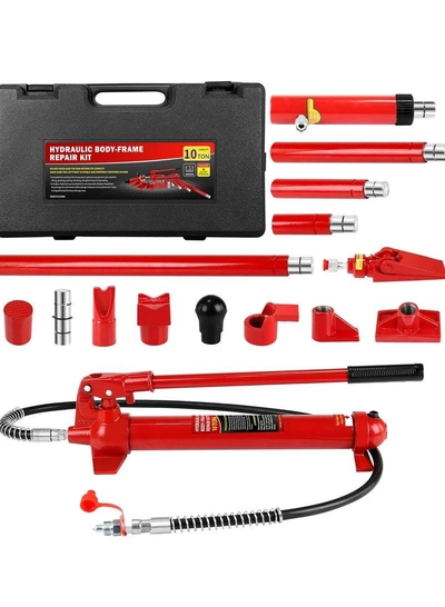 ABBASALI Portable Car Floor Jack 1 Set 10 Ton Hydraulic Power Car Van Jack Body Frame Repair Kit-6