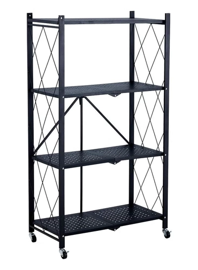 ALMUFARREJ 4-Tire Scratch-Resistant Storage Rack Black 34x71x126cm-0