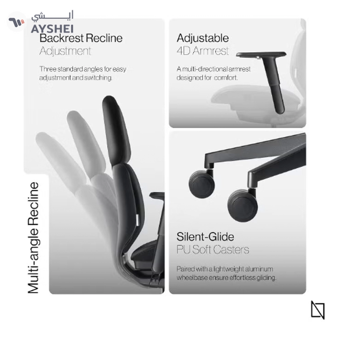 NAVO ATOM, Minimal Aesthetic & Ergonomic Office Chair-3-3