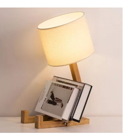 Daamudi Wooden Stickman Table Lamp with Adjustable Frame for Living Room-0