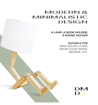 Daamudi Wooden Stickman Table Lamp with Adjustable Frame for Living Room-2