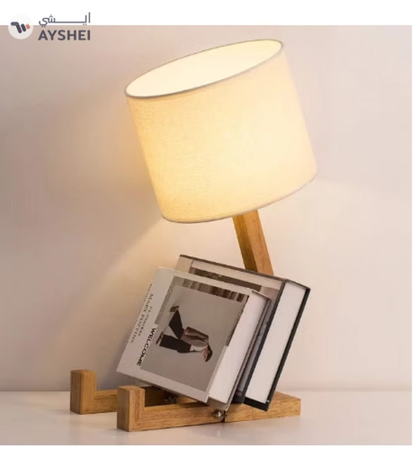 Daamudi Wooden Stickman Table Lamp with Adjustable Frame for Living Room