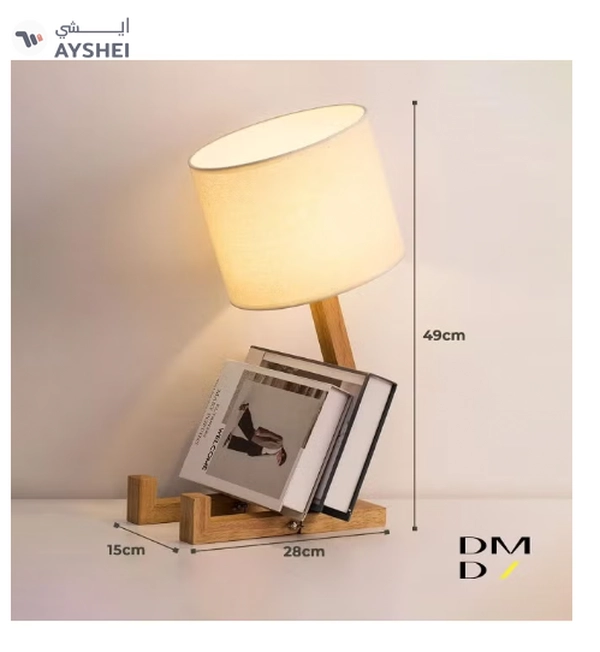 Daamudi Wooden Stickman Table Lamp with Adjustable Frame for Living Room