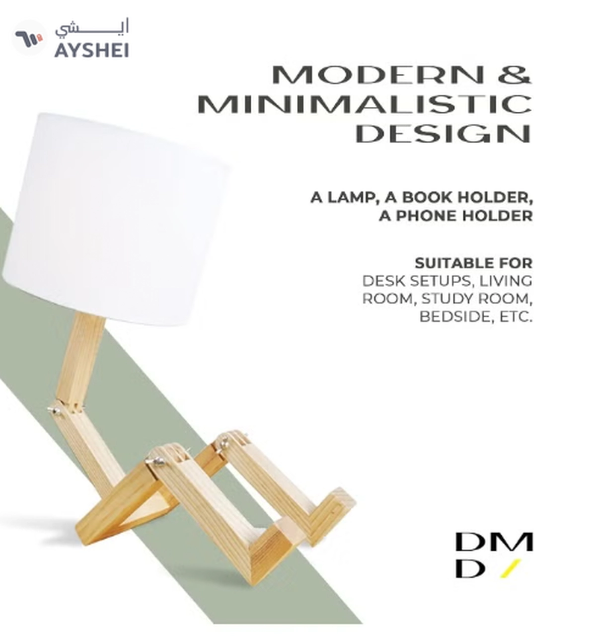 Daamudi Wooden Stickman Table Lamp with Adjustable Frame for Living Room-2-2