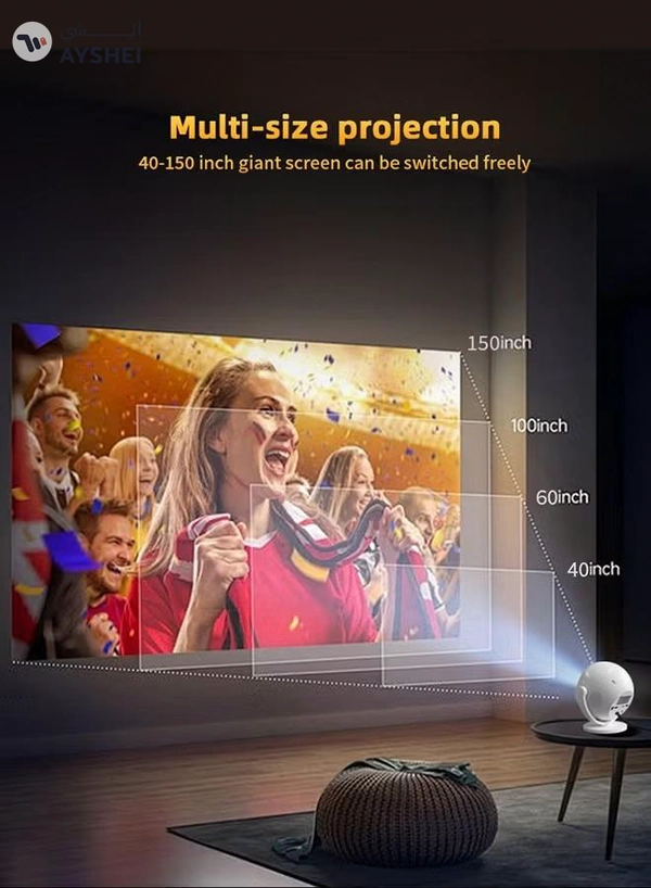 Eworld Portable Smart Projector with 360° Rotation, 4K Support, 220 Lumens, Auto Keystone