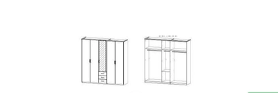 Wardrobe, 5 Door, MDF Custom-1