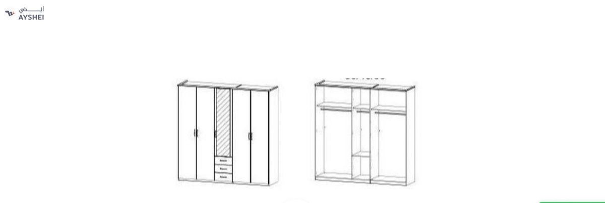 Wardrobe, 5 Door, MDF Custom-1-1