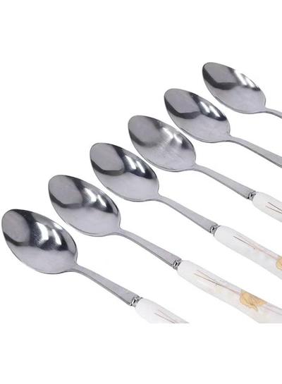 DELCASA 6-Piece Dinner Spoon Set White/Yellow-4