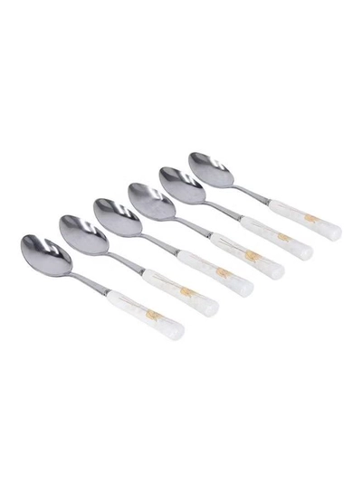DELCASA 6-Piece Dinner Spoon Set White/Yellow-0