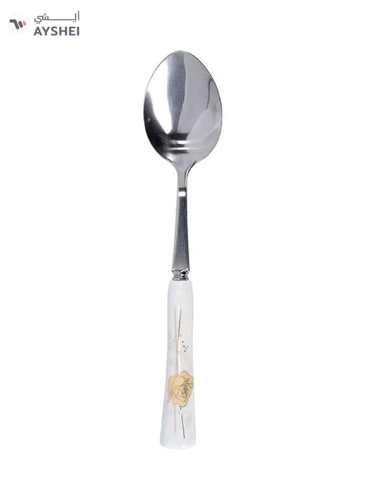 DELCASA 6-Piece Dinner Spoon Set White/Yellow-1-1