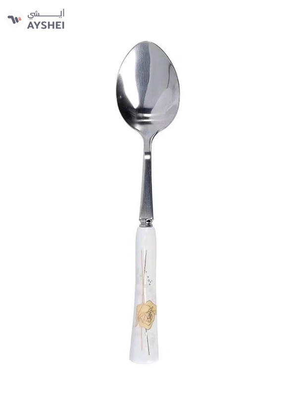 DELCASA 6-Piece Dinner Spoon Set White/Yellow