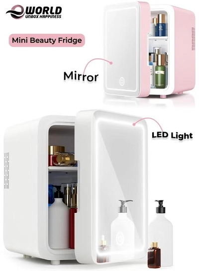 Eworld Skincare Fridge with Dimmable LED Light Mirror-0