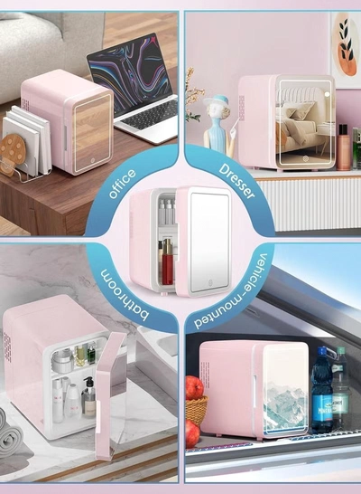Eworld Skincare Fridge with Dimmable LED Light Mirror-1