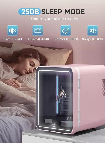 Eworld Skincare Fridge with Dimmable LED Light Mirror-5