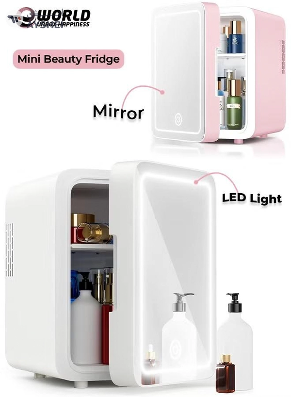 Eworld Skincare Fridge with Dimmable LED Light Mirror