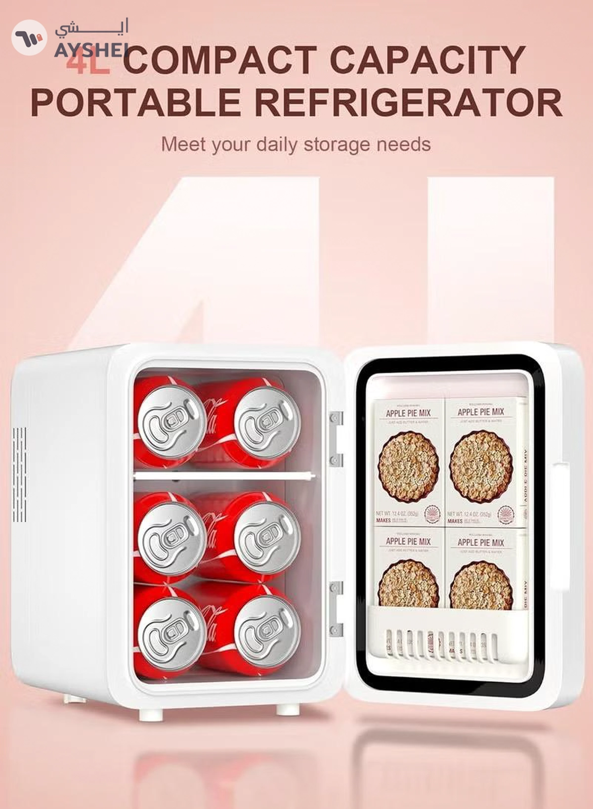 Eworld Skincare Fridge with Dimmable LED Light Mirror-4-4