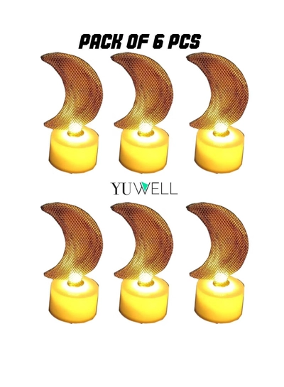 Yuwell Pack Of 6 Pcs Moon Shape Ramadan Light Mini Portable Night Light And Table Decor Lamp For Ramadan Decoration-0