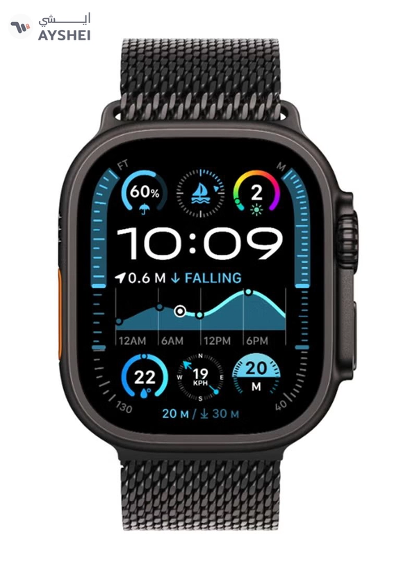 Apple Watch Ultra 2 (2024) GPS + Cellular 49mm Black Titanium Case With Black Titanium Milanese Loop - L