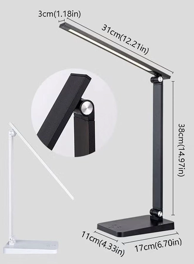 KLNAMAEAAN Foldable and Rechargeable Black Desk Lamp for Study and Work-1