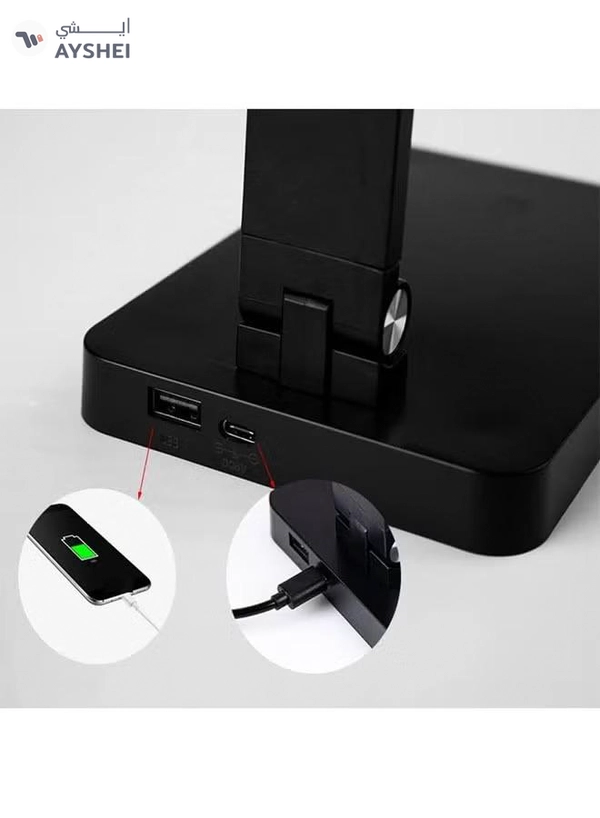 KLNAMAEAAN Foldable and Rechargeable Black Desk Lamp for Study and Work