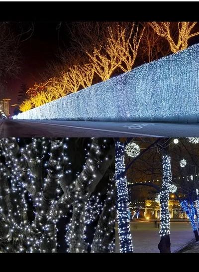 Yuwell Ramadan Light 23 Meter 300 LED Cool White LED Fairy Light Exterior Waterproof Light For Ramadan Decoration Curtain Light For Home and Outdoor Decoration Light Multimode Operated Light-0
