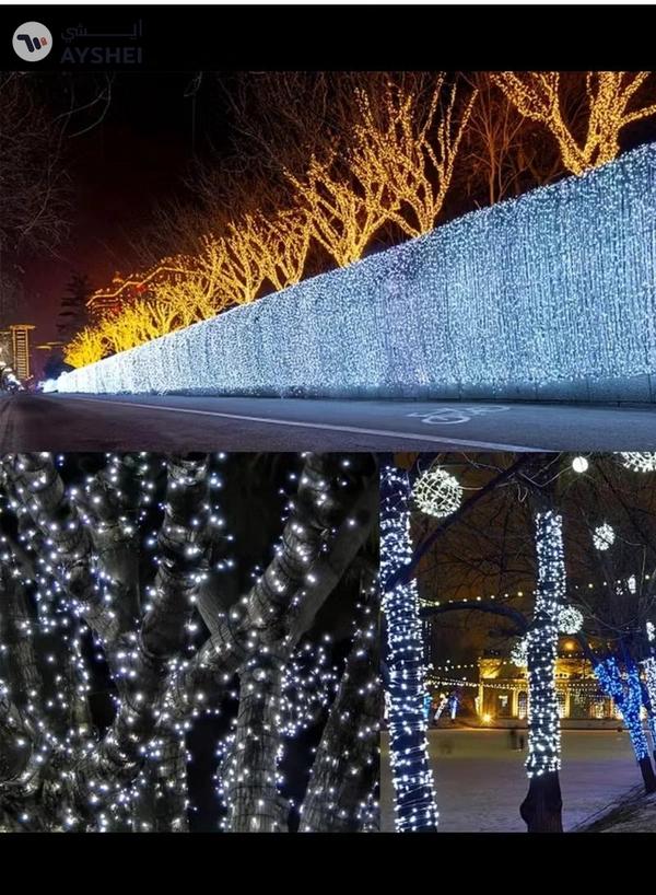 Yuwell Ramadan Light 23 Meter 300 LED Cool White LED Fairy Light Exterior Waterproof Light For Ramadan Decoration Curtain Light For Home and Outdoor Decoration Light Multimode Operated Light