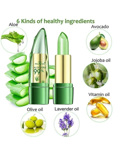 ORiTi 2Pcs Aloe Vera Lipstick Clear Jelly Lipsticks-1