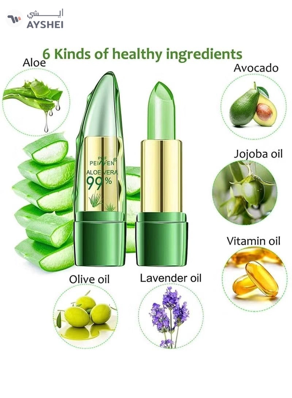 ORiTi 2Pcs Aloe Vera Lipstick Clear Jelly Lipsticks