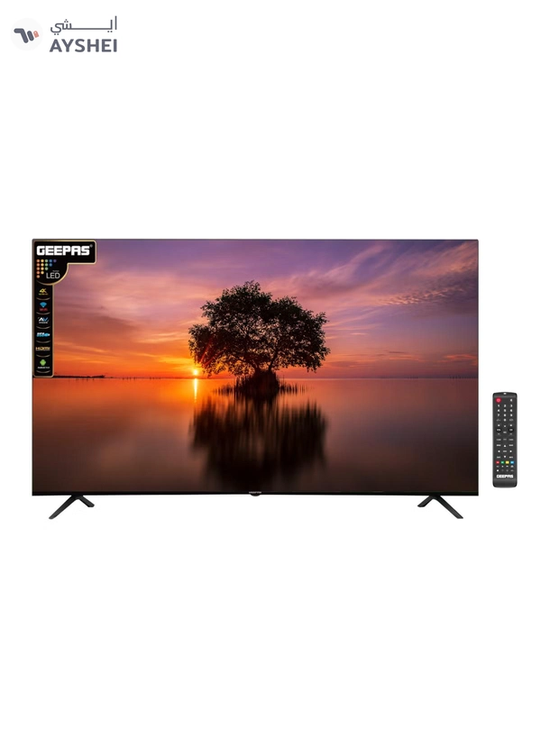GEEPAS 90" 4K Ultra HD QLED TV with Remote Control | HDMI and USB Ports HQ Sound, AV Mode| Android 14.0 Frameless Design| Pre-installed Apps GLED9017CQLED