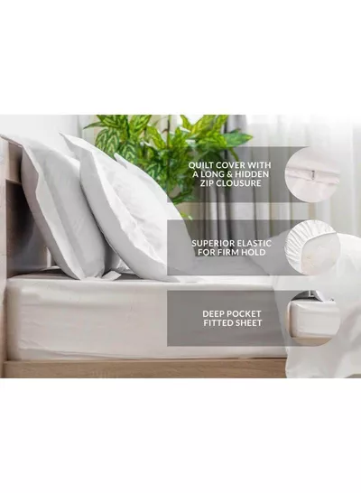 6-Piece Premium King Size Bedding Set, White Striped Design-1 Full/King Size Luxury Bedsheet with Stripped Pattern with 1 Soft Duvet Cover and 4 Pillowcases – Suitable for Home and Hotels-1