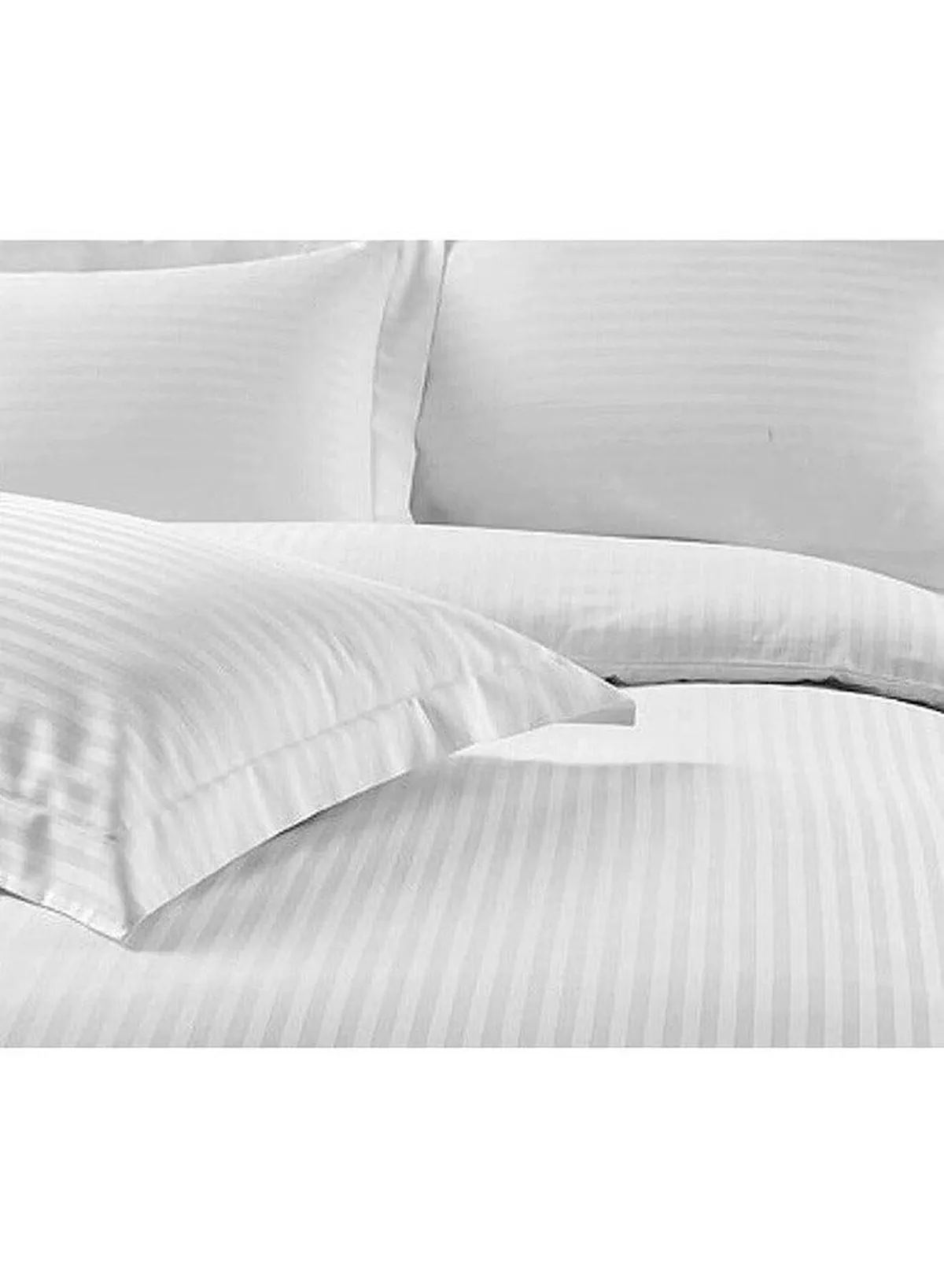 6-Piece Premium King Size Bedding Set, White Striped Design-1 Full/King Size Luxury Bedsheet with Stripped Pattern with 1 Soft Duvet Cover and 4 Pillowcases – Suitable for Home and Hotels-5-5