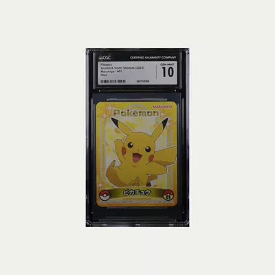 2023 Pokémon Scarlet & Violet Pikachu Marumiya Holo Sticker #01, graded CGC Gem Mint 10.-0