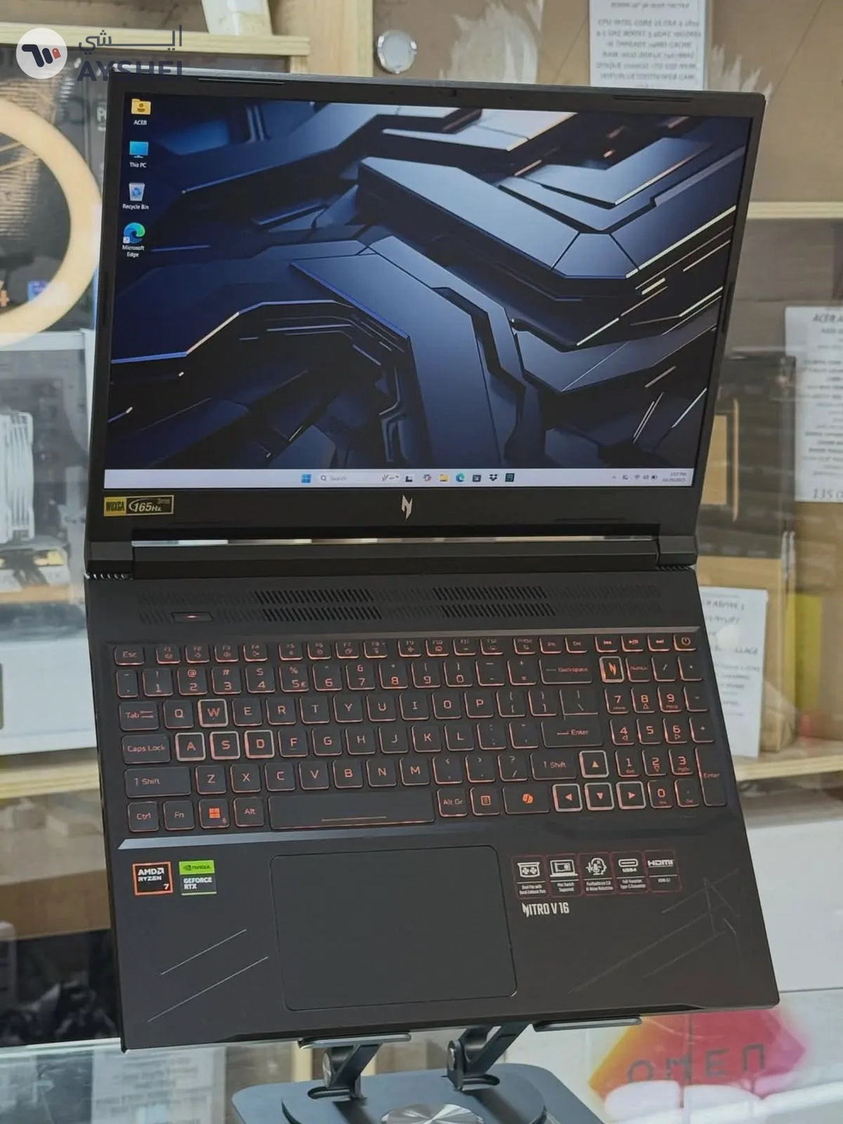Acer (Upgraded) NITRO V16 ANV16-41-R2YJ - AMD Ryzen 7 8845HS, 16GB RAM, 512GB SSD, RTX 4060 8GB GDDR6, 16”WUXGA IPS 165Hz, English Backlit keyboard, Obsidian Black, WIN 11 Pro, NH.QRUEM.002-9-8