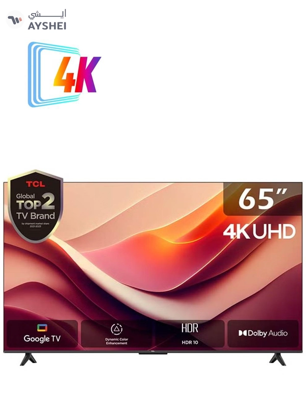 TCL 65 Inch 4K UHD Smart Google TV, HDR 10, Dolby Audio, Dynamic Color Enhancement, Metallic Bezel-less Design (2024 Model) 65P69B Black