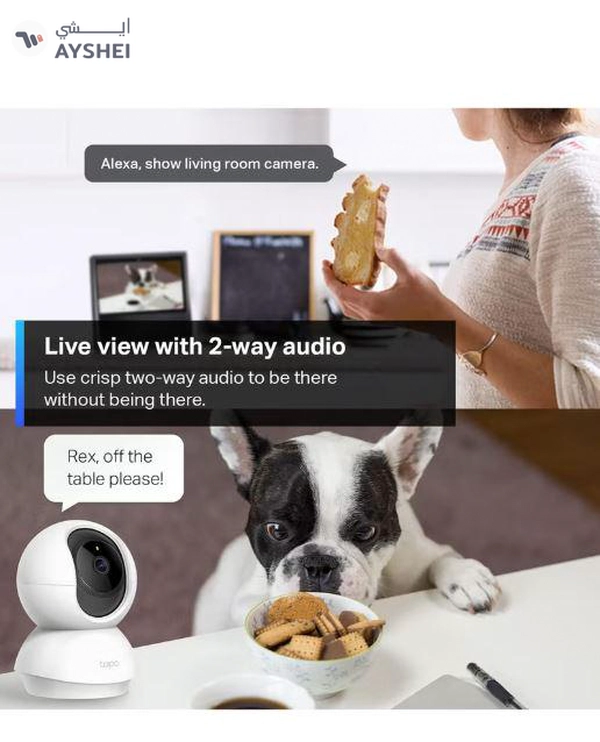 TP-LINK Tapo C200 Pan/Tilt 1080p Full HD Home Security Wi-Fi Camera Live View And Two-Way Audio Night Vision Motion Detection Baby Monitor MicroSD Card Support Works With Google Assistant And Amazon Alexa Remote Management By App