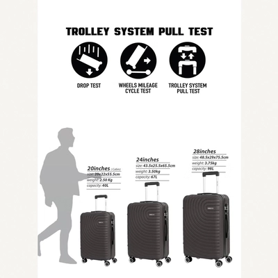 Para John Circles Series Set of 3 Luggage-4