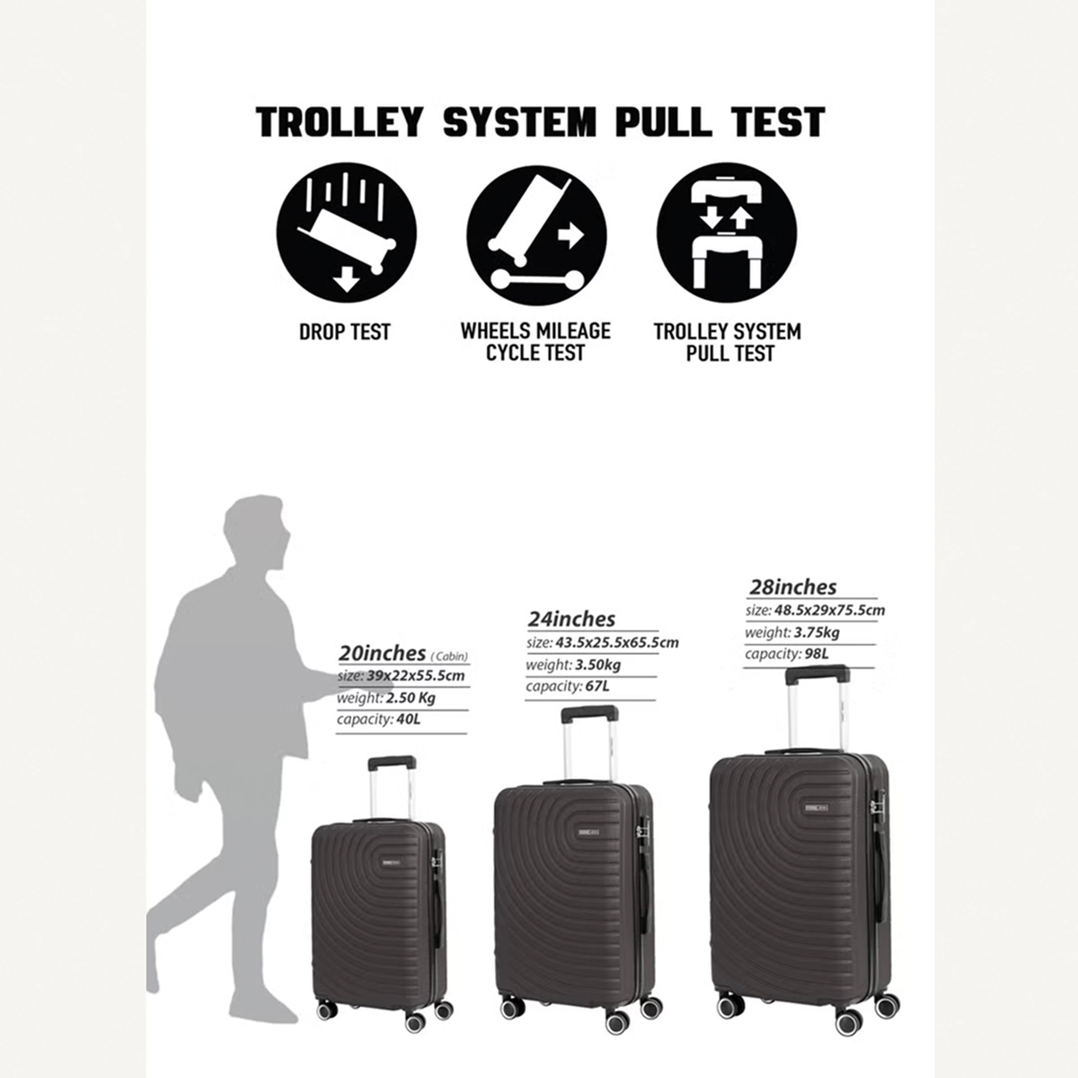 Para John Circles Series Set of 3 Luggage-4-4