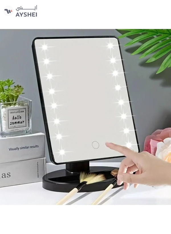 ORiTi 1 PC 16 LED USB Battery Dual Use Makeup Mirror Light Desktop Mirror Surface Rotatable