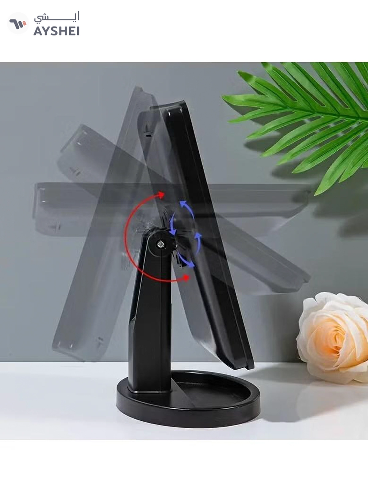 ORiTi 1 PC 16 LED USB Battery Dual Use Makeup Mirror Light Desktop Mirror Surface Rotatable -3-3