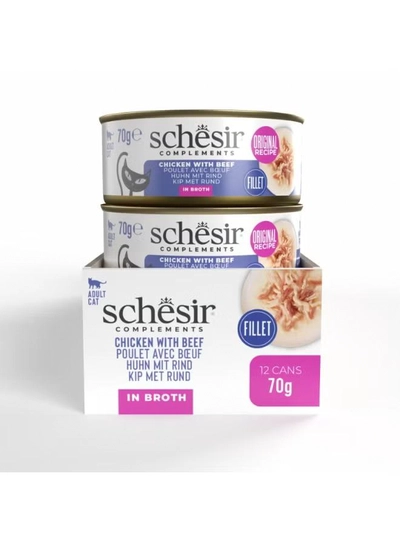 Schesir Complements Cat Wet Food in Broth- Chicken with Beef 70gx12pcs-6