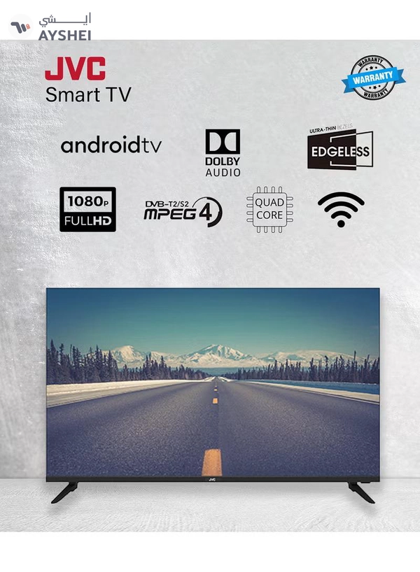 JVC 40 Inch Edgeless Full HD Android Smart TV With Dolby Audio And Quadcore Processor LT-40N550 Black