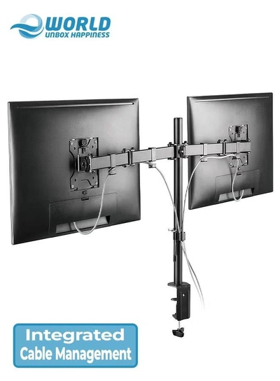 Eworld Dual Monitor Desk Mount with Telescoping Arms – Fits 2 Screens 13-27 Inch-5