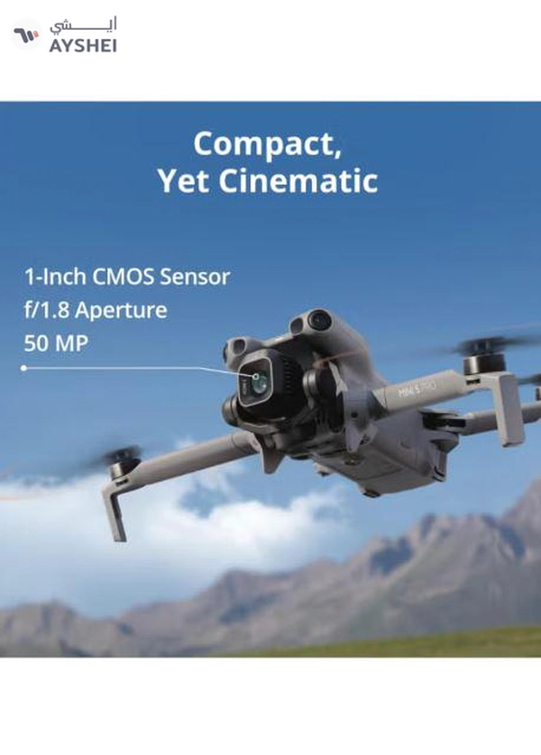 dji Mini 5 Pro Fly More Combo Plus, DJI RC 2, 1-Inch CMOS, Obstacle Sensing, ActiveTrack 360°, 225° Gimbal Rotation, Extended Battery LifeMOIAT Certified, UAE Version, Official Warranty Support