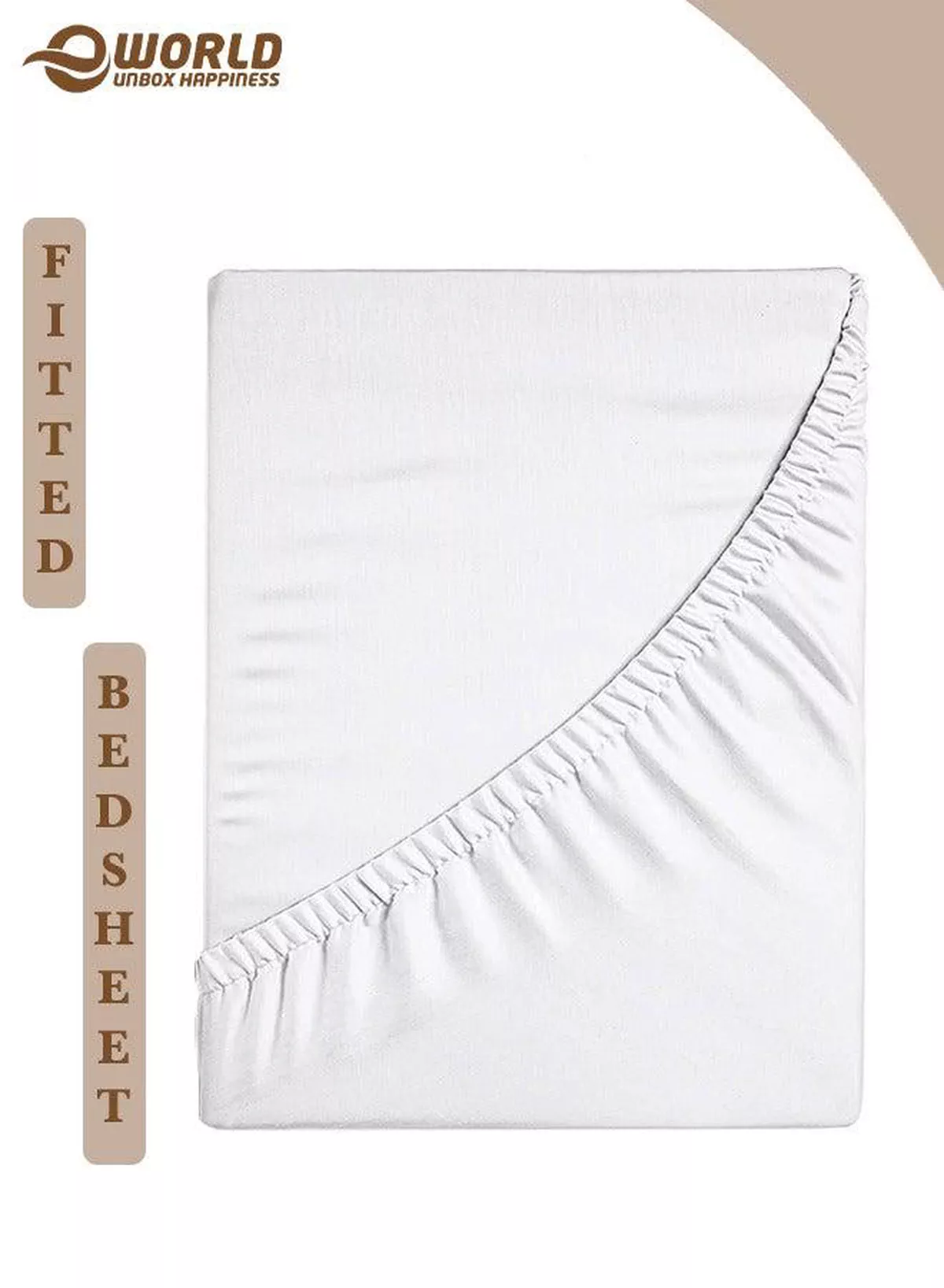 White Microfiber Fitted Bedsheet with Deep Pocket for a Snug Fit, Breathable, Machine Washable for Optimal Protection, Available in King, Queen and Single Sizes, Without Pillow Cover