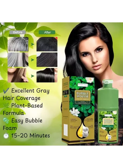 Long-Lasting Bubble Mousse Hair Dye Shampoo – Convenient At-Home Hair Coloring Solution hair a fresh and polished look with this easy-to-apply bubble mousse hair dye shampoo. Designed for convenient home use, it helps conceal gray hair while providing vibrant-looking color and a smooth finish.-2